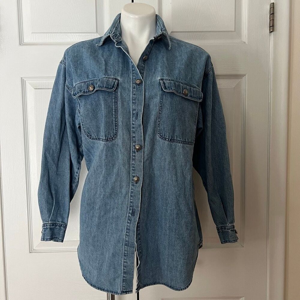 90s Y2K van heusen for her denim button down